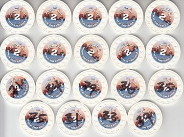 19 Round Table Bar Casino Style Chips !