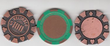 2 Brass Core Sample Casino Chip Cores !