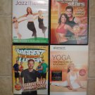 YOGA & DANCE & EXERCISE & WORKOUT~4 DVD'S !
