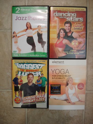 YOGA & DANCE & EXERCISE & WORKOUT~4 DVD'S !