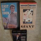 JAMES DEAN ~ 3 VHS Movies ~ Rebel, Giant, Eden !