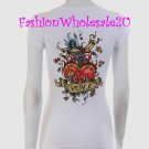 VO White Heart "Love Letter" Tattoo Short Sleeve T-Shirt Top Wholesale (7 Pack)