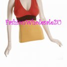 WS Tri-Solid V-Neck Halter Top Wholesale (6 Pack)