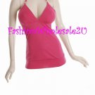 WS Fuschia Pink V-Neck Halter Top Wholesale (6 Pack)