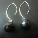 Black Spinel ball dangle earrings (SJ049)