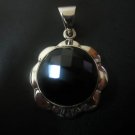 Black Spinel flower-style pendant (SJ094)