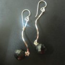 Black Spinel long dangle earrings (SJ114)