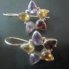 Multi-gem flower earrings (SJ127)