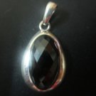 Black Spinel oval faceted pendant (SJ108)
