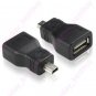 2x USB2.0 female to 5pin miniUSB Male data connector converter adapter cellphone