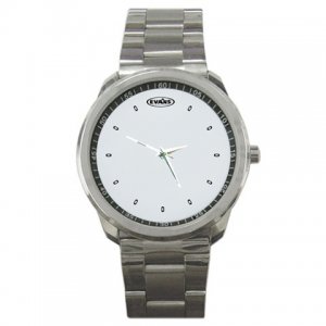 Evans Power Center Reverse Dot Head Drums Style Sport Metal Watch
