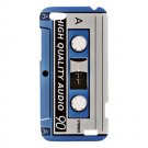 HTC One V Hardshell Case Blue Cassette Style