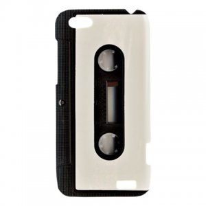 HTC One V Hardshell Case White Cassette Style
