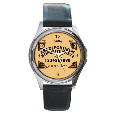 Ouija Board Round Metal Watch