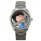 Lucy Snoopy Silver Tone Sport Metal Watch for men women Unisex