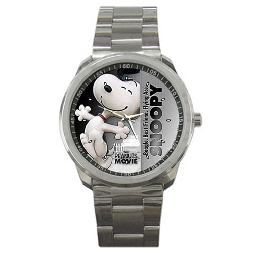 Snoopy Movie Silver Tone Sport Metal Watch for men women Unisex