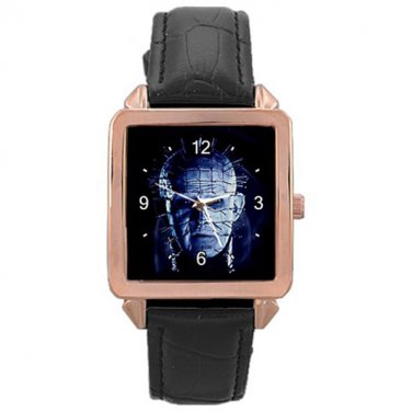 Hellraiser Pinhead Rose Gold Stainless Steel Leather Watch-Elegant Look Yet Casual