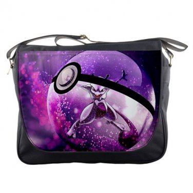 Pokemon Go Mewtwo Pokeball School Messenger Bag Shoulder Travel Notebook Bag