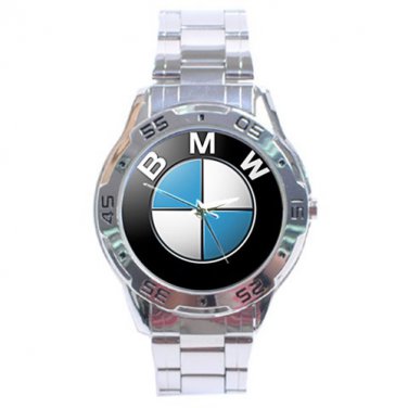 BMW Logo Design Stainless Steel Analogue Unisex Watch