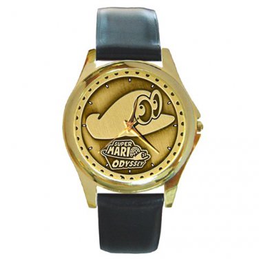 Super Mario Odyssey Cappy Nintendo Exclusive Collectible Round Gold Metal Watch