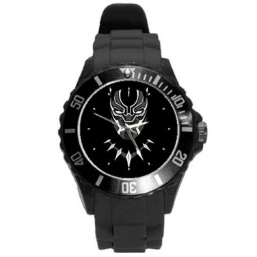 Black Panther Unisex Black Round Sport Wrist Watch Gift