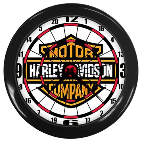 Harley-Davidson Dartboard Logo Black Wall Clock