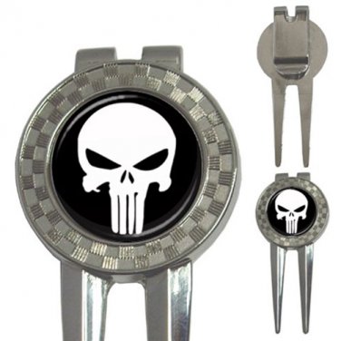 Punisher Golf Divot Repair Tool/Ball Mark/Money Clip
