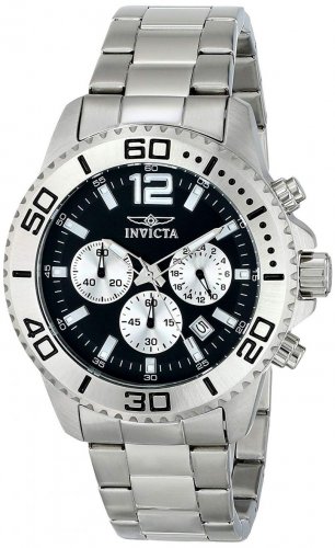 Invicta Men's Pro Diver Chronograph Black Dial Stainless Steel Watch