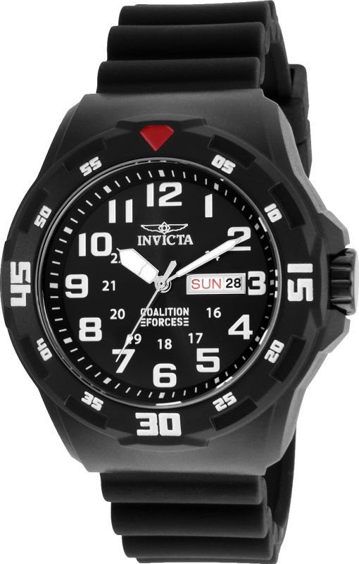 Invicta Men's Coalition Forces Quartz 3 Hand Black Dial Watch
