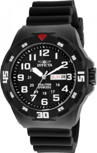 Invicta Men's Coalition Forces Quartz 3 Hand Black Dial Watch