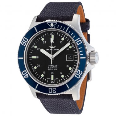 Glycine Men's Combat Sub Automatic Black Dial Watch