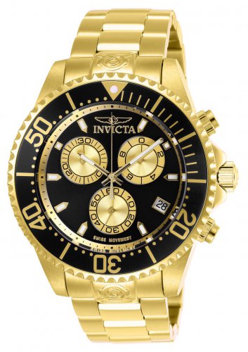 Invicta Men's Pro Diver Quartz Chronograph Black Gold Dial Watch