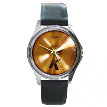 Zildjian K Custom Dark Crash Cymbal Style Round Metal Watch