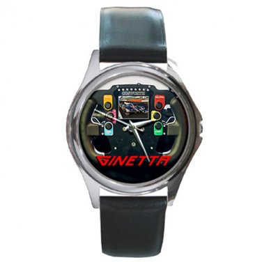 Charlie Robertson's Ginetta LMP3 Cosworth Steering Wheel Silver Tone Round Metal Watch-Unisex