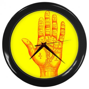 Vintage Palm Reading Chart Wall Clock Great Gift for Fans of the Occult, Supernatural & Astrology