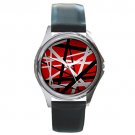 Eddie Van Halen Art Print Silver Tone Round Metal Watch-Unisex