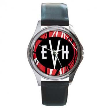EVH Art Print Silver Tone Round Metal Watch-Unisex