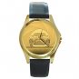 James Bond 007 Aston Martin Gun Barrel Round Gold Metal Watch