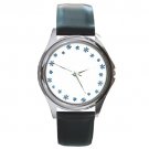 Corelle Blue Snowflakes Silver Tone Round Metal Watch-Unisex