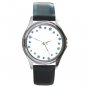 Corelle Blue Snowflakes Silver Tone Round Metal Watch-Unisex