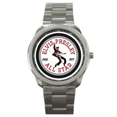 Elvis Presley All Star Converse Logo Jailhouse Rock Silver Stainless Steel Watch-Unisex