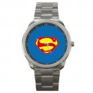 Superman 1952 George Reeves Custom Decal Emblem Sticker Stainless Steel Watch-Unisex