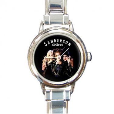 Sanderson Sisters Ladies Round Italian Charm Watch-Stainless Steel-New