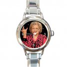 The Golden Girls Betty White Ladies Round Italian Charm Watch-Stainless Steel-New