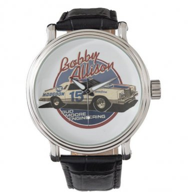 RARE Vintage 70s Bobby Allison Racing Hodgdon Thunderbird #15 Watch