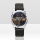 Ferrari 348 Steering Wheel Silver Tone Round Metal Watch-Unisex