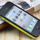 NEW Yellow Black TPU Rubber Plastic Bumper Ring Case Cover with Metal Color Buttons iPhone 4 4G 4S