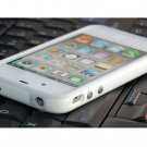 NEW White TPU Rubber Plastic Bumper Ring Case Cover with Metal Color Buttons iPhone 4 4G 4S