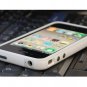 NEW White TPU Rubber Plastic Bumper Ring Case Cover with Metal Color Buttons iPhone 4 4G 4S