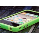 NEW Green TPU Rubber Plastic Bumper Ring Case Cover with Metal Color Buttons iPhone 4 4G 4S